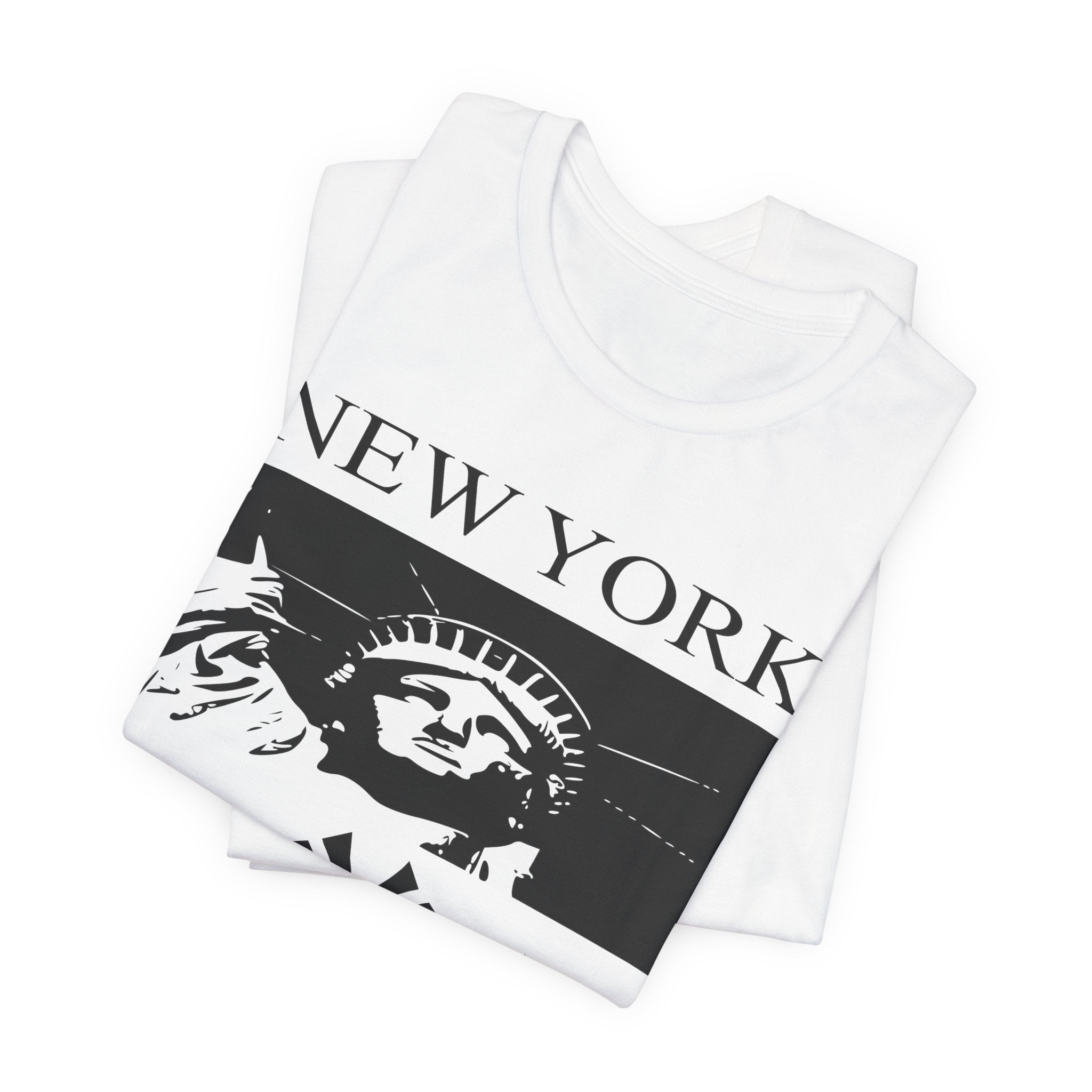 New York Skyline T-Shirt — Statue of Liberty & NY Logo Graphic Tee