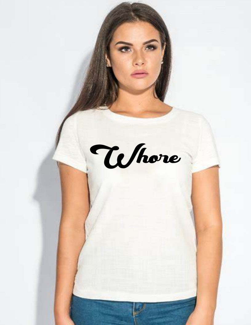 Whore - T shirt - Adult - XXX - X Rated (Crew)