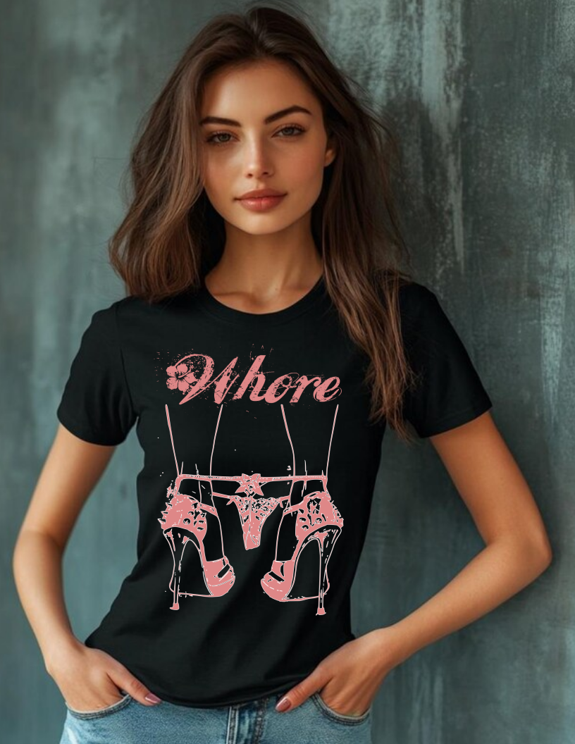 Whore - Adult - XXX - X Rated - T Shirt (Crew)